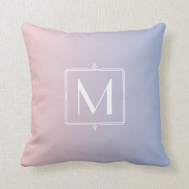 Almofada Monogrammed azul da serenidade na moda do rosa de