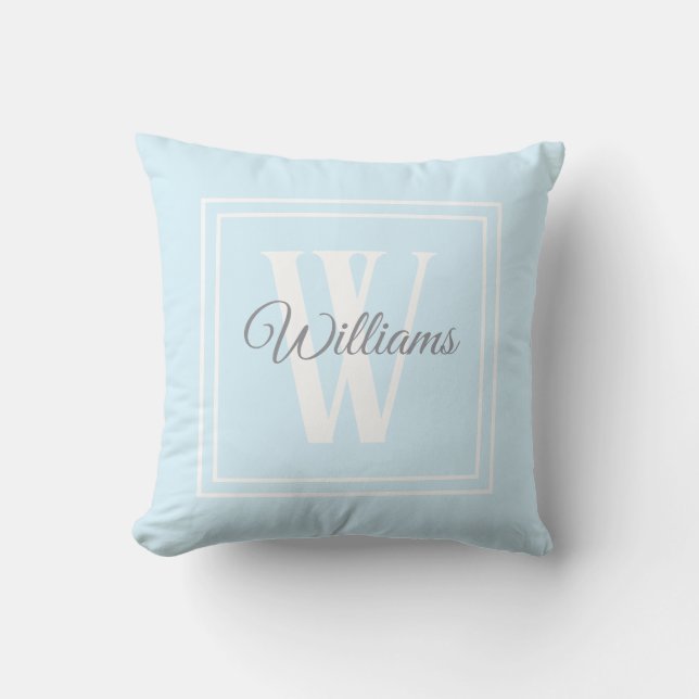 Almofada Monogrammed Family name Throw Pillow (Frente)