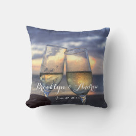 Almofada Monogrammed Sunset Em Travesseiros De Casamento De