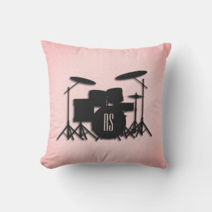 Almofada Monogramo Drum Set Music Design Pink