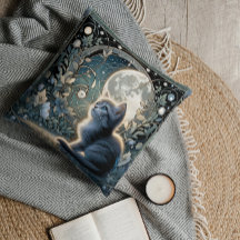 Mononlit Art Nouveau Kitten Sob Céu Celestial