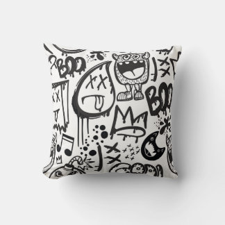 Almofada Monster Boys: Padrão Desenhado À Mão