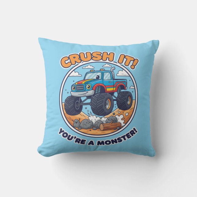 Almofada Monster Truck-Crush It! You're a Monster (Frente)