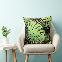 Almofada Monstera deixa travesseiro decorativo da selva tro