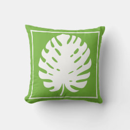 Almofada Monstera Leaf Green Coastal Moderno