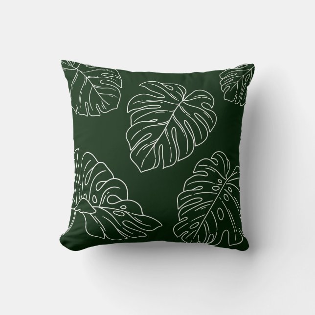 Almofada Monstera Leaf Plant Lover Home Decor Gift (Frente)