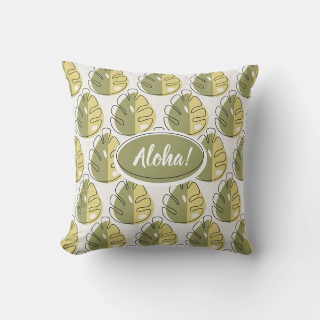 Almofada Monstera Leaves - Green (Frente)