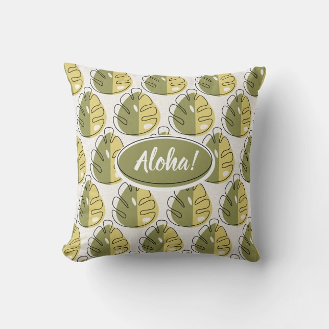 Almofada Monstera Leaves - Green (Frente)