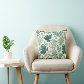 Almofada Monstera Mood - Travesseiro decorativo de Folha Tr