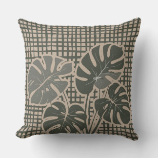Almofada Monstera Moss Green Premium Throw Pillow