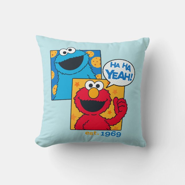 Almofada Monstro da Biscoito & Elmo | Ha Ha Yeah (Frente)