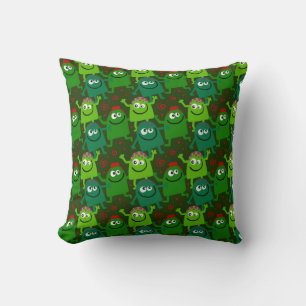 Almofada Monstros de Cartoon Verde Amigável