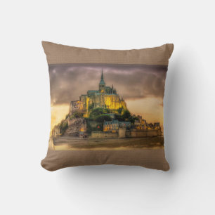 Almofada Mont St. Michel Normandia França Travesseiro Marro