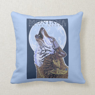 Almofada Montana -- Lobo grande de CountryHowling do céu