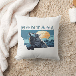 Almofada Montana Outline Wolf and Moon
