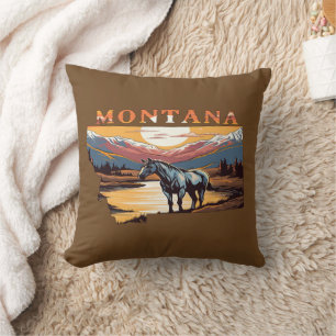 Almofada Montana Tornando Cavalos Selvagens