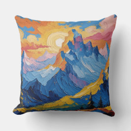 Almofada Montañas al amanecer con resplandor