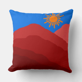 Almofada montanha abstrato vermelha do boho do século médio