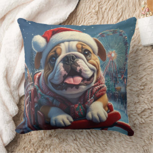 Almofada Montanha Russa Bulldog Natal