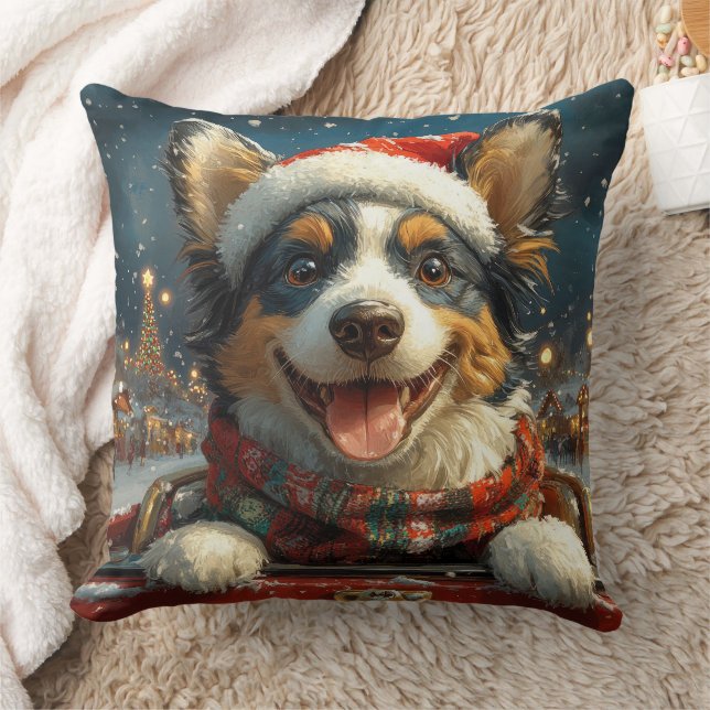 Almofada Montanha-Russa de Cachorro Blue Heeler Natal (Cobertor)
