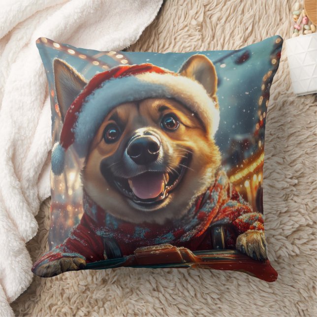 Almofada Montanha-russa de Cachorro Malinois Belga Natal  (Cobertor)