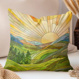 Almofada Montanha Sunrise Arte Digital Mosaica