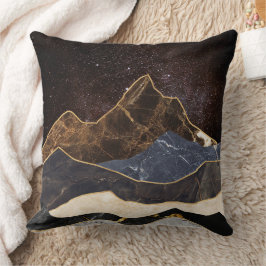 Almofada Montanhas abstrato Marble Sob Céu Estrelado