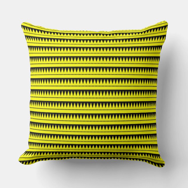 Almofada Montanhas Asteca - Amarelo com Preto (Frente)