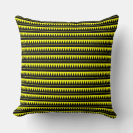 Almofada Montanhas asteca - Preto em Amarelo