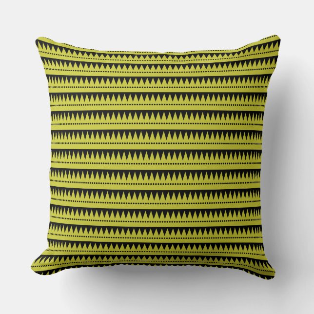 Almofada Montanhas Asttec - Amarelo-Banana em Preto (Frente)