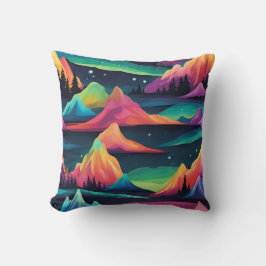 Almofada Montanhas Aurora Borealis E Luzes do Norte
