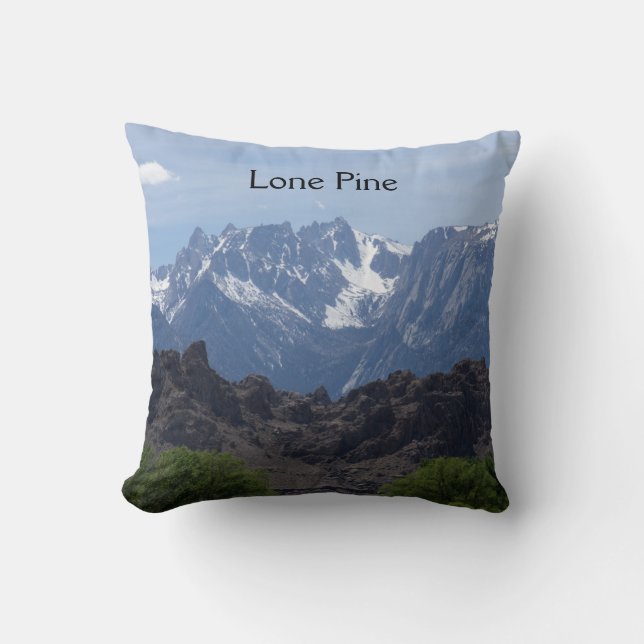 Almofada Montanhas de Lone Pine com neve no topo   (Frente)