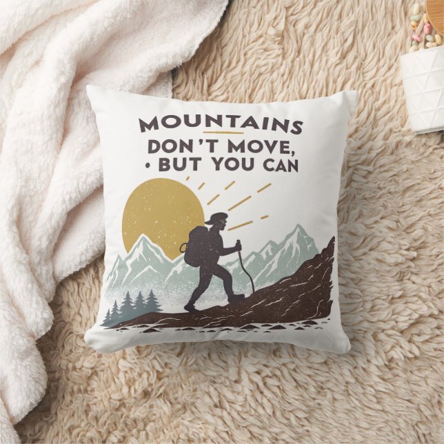 Almofada Montanhas não se movem, mas você pode (Cobertor)