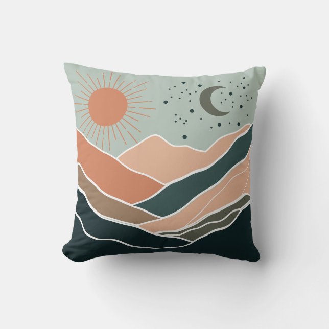 Almofada Montanhas Sun e Moon (Frente)
