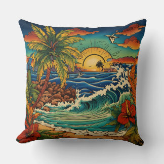 Almofada Monterey Tropical Tattoo Art Travesseiros