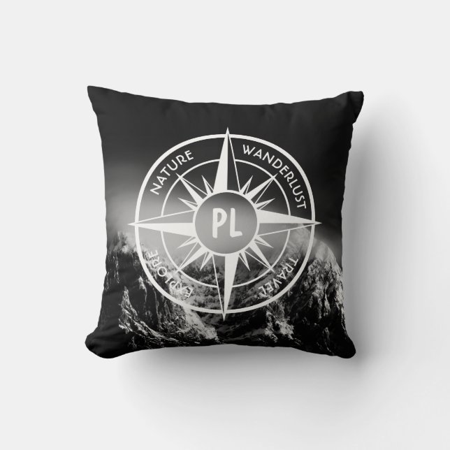 Almofada Montes dramáticos do emblema da estrela da Compass (Frente)