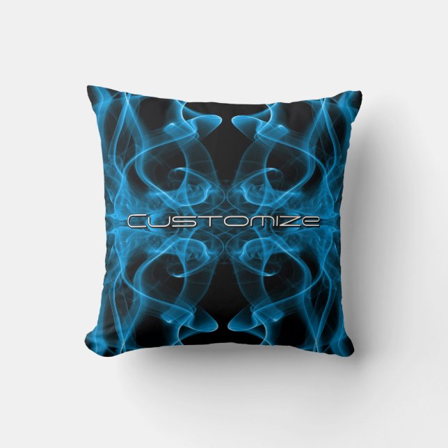 Almofada Moody Blue Smoke Custom Abstract Art (Frente)