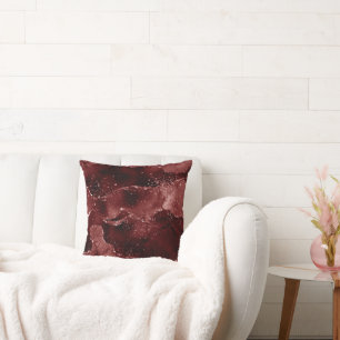 Almofada Moody Crimson Agate Dark Blood Red Jewel Tone