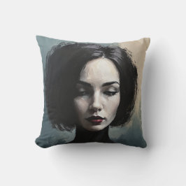 Almofada Moody Elegant Woman Portrait Art