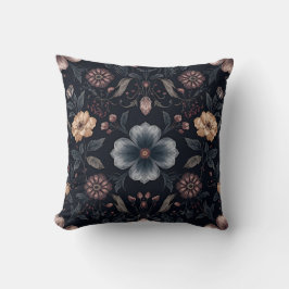 Almofada Moody Midnight Dark Botanical Floral 