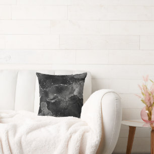 Almofada Moody Onyx Agate   Gótico Elegante Black Silver G
