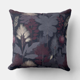 Almofada Moody Plum Fig & Pampas Grass Pattern Throw Pillow