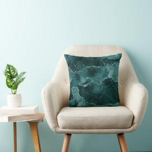 Almofada Moody Teal Agate Gorgee Rich Jewel Tone Green