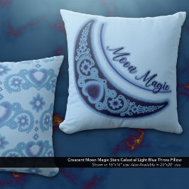 Almofada Moon Magic Stars Celestial Azul Claro