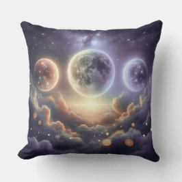 Almofada Moon Phases Over Clouds