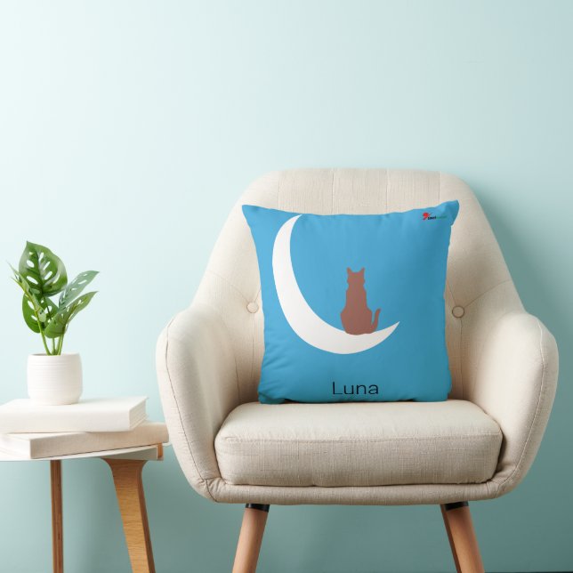 Almofada "Moonlight Whiskers" Minimalist Cat Silhouette on  (Cadeira)