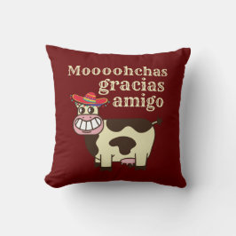 Almofada MOOOHCHAS GRACIAS AMIGO engraçado cinco de mayo
