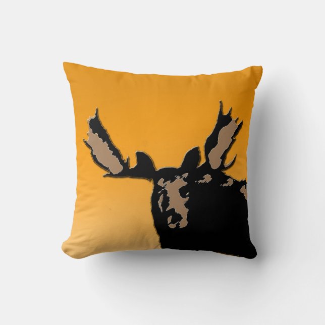 Almofada Moose no Sunset - Arte original sobre a vida selva (Frente)