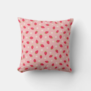 Almofada Morangos de Verão (pequena escala) Rosa