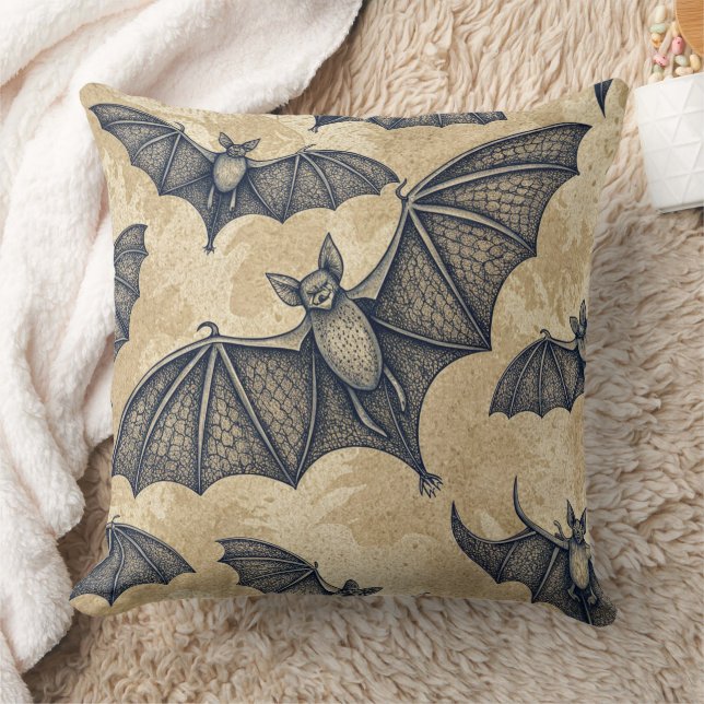 Almofada Morcegos de Halloween Vintage (Cobertor)
